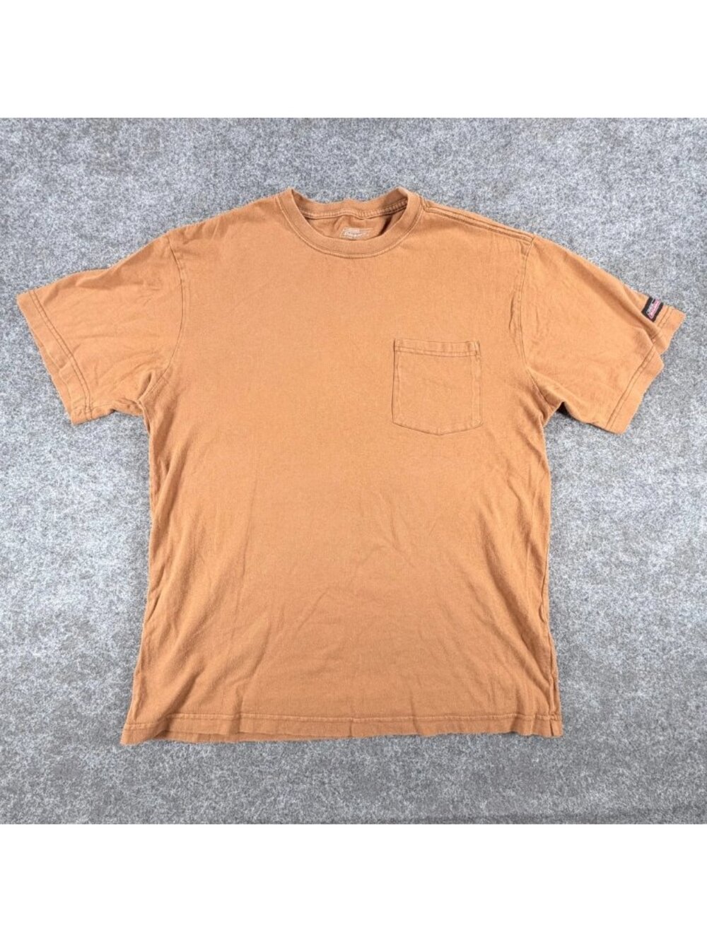 Dickies Genuine Crew Neck T-Shirt Mens L Camel Brown Short Sleeve Chest Pocket